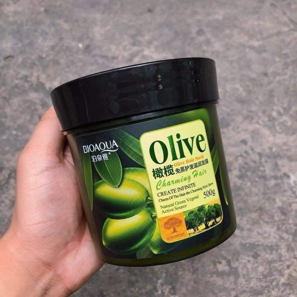 Kem ủ tóc Olive 500ml phục hồi tóc hư tổn. Có thể thay thế dầu xả | BigBuy360 - bigbuy360.vn