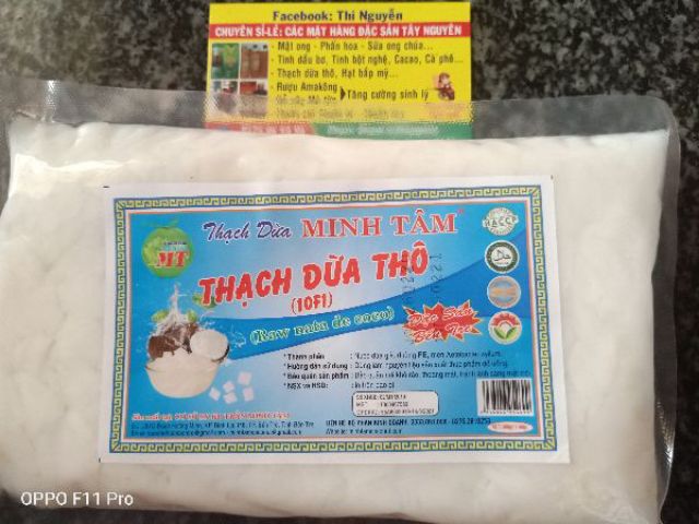 1kg Thạch dừa Thô Minh Tâm date mới nhất  (tặng hương vải+hạt é)