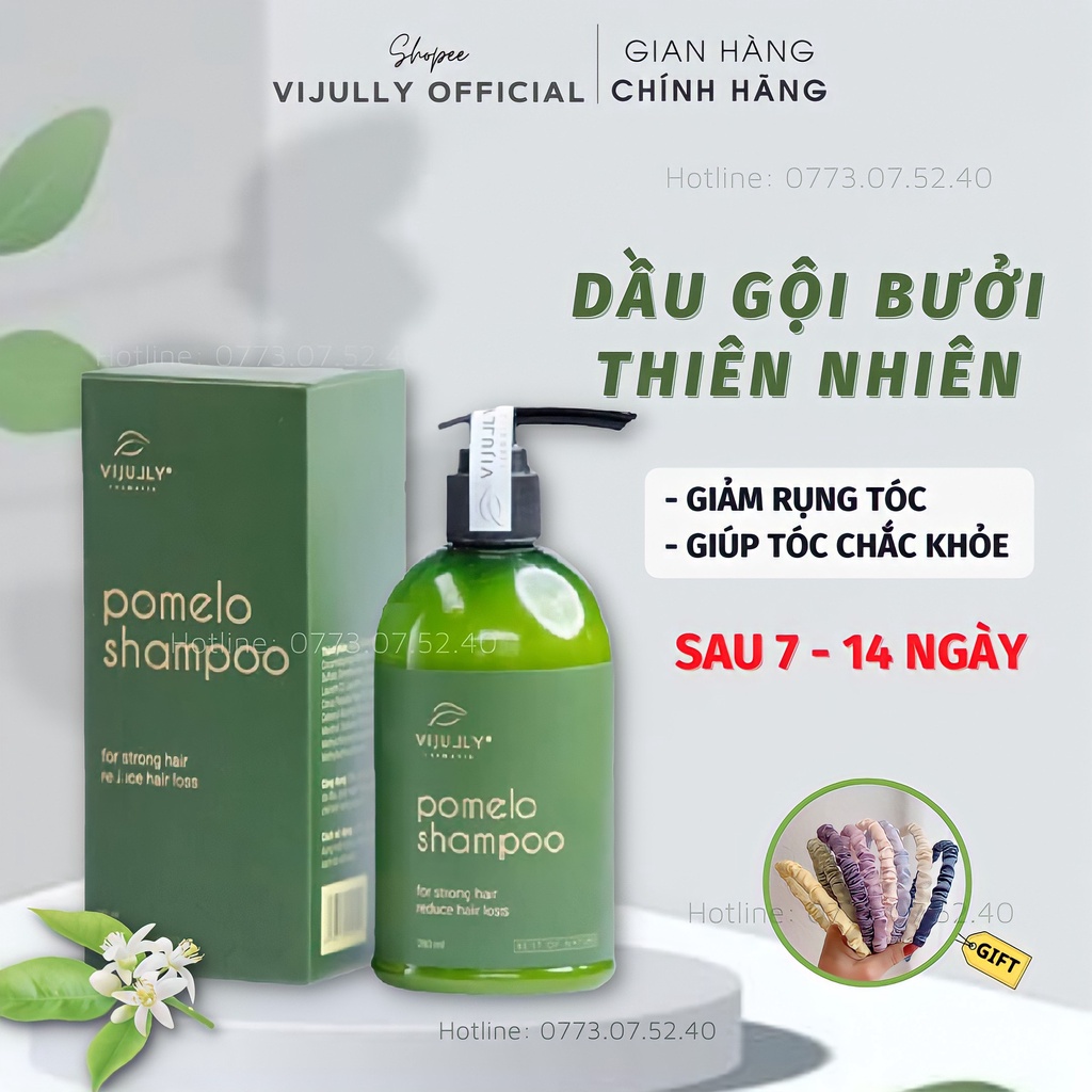 Dầu Gội Tinh Dầu Bưởi VIJULLY Giảm Rụng Tóc, Ngăn Bết, Sạch Gàu, Kích Thích Mọc Tóc Và Giúp Tóc Chắc Khoẻ 280ml/chai