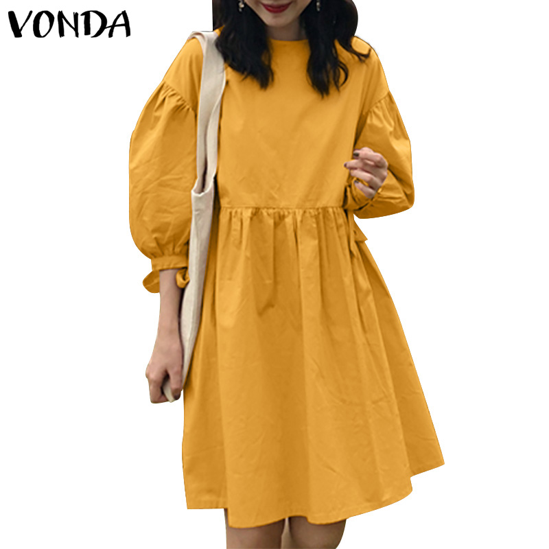 Đầm Midi VONDA Tay Lỡ 3/4 Thiết Kế Đơn Giản Thanh Lịch | BigBuy360 - bigbuy360.vn