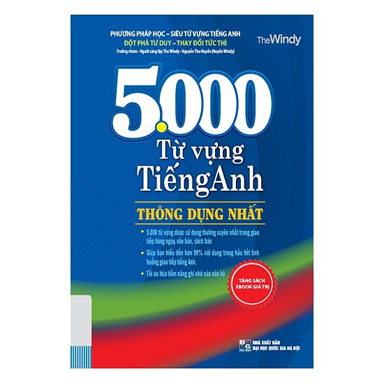 Sách - 5000 từ vựng tiếng anh thông dụng nhất Tặng Bookmarth