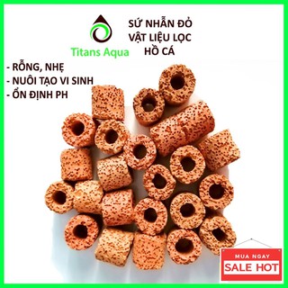 1Kg Sứ nhẫn đỏ - sứ viên - vật liệu lọc hồ cá