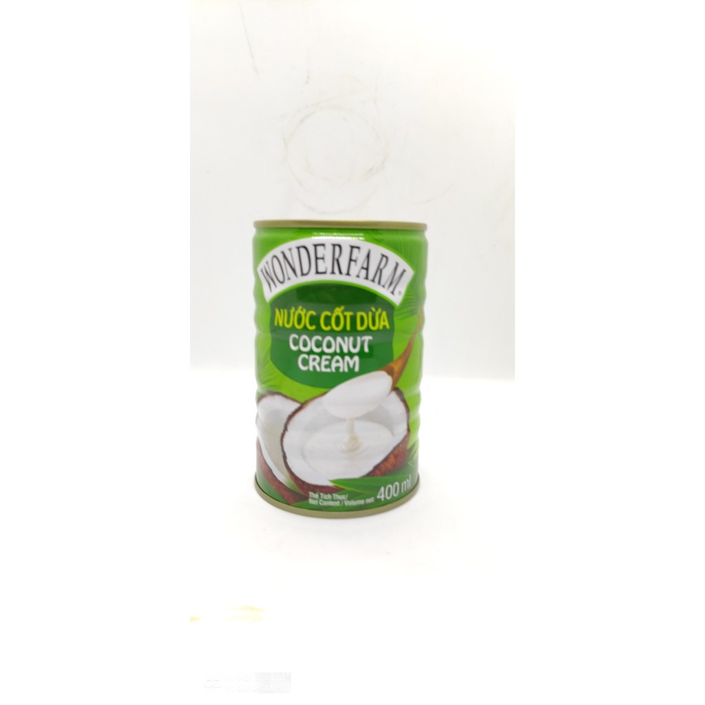 Nước Cốt Dừa Wonderfarm Coconut Cream Lon 400ml (200444)-160ml (200468) Hàng Chuẩn