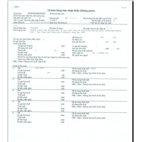 Nuớc hồng sâm Vital Tonic KGC  Cheong Kwan Jang 10 ống x 20ml 8809535593450