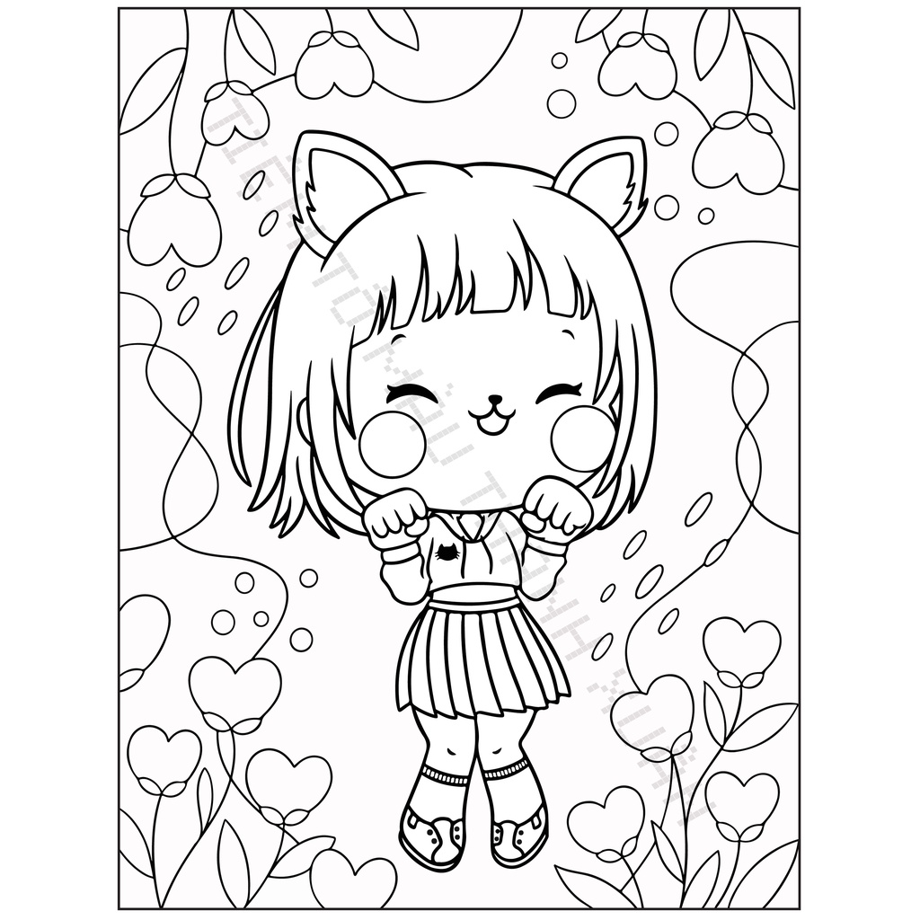 Set 20 Tờ Tranh Tô Màu Hình Bé Gái Đáng Yêu Tô Màu Sáp, Màu Chì - Tiệm Tô Màu Thanh Xuân