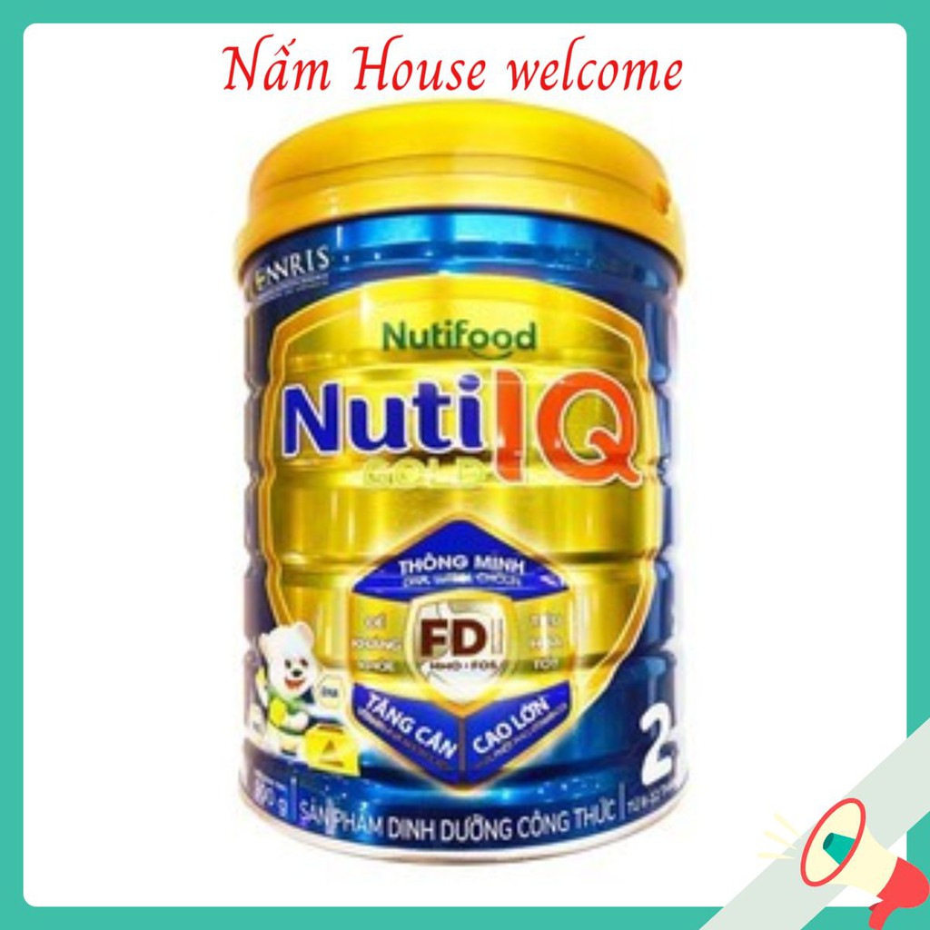 [Mẫu mới] Sữa bột Nuti IQ Gold 2⚡Nutifood⚡Lon 900g cho bé từ 6-12 tháng tuổi, ngăn ngừa táo bón, tăng cân - chiều cao