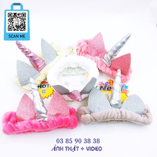 Băng đô trang điểm vải nhung unicorn vợ chồng tôi