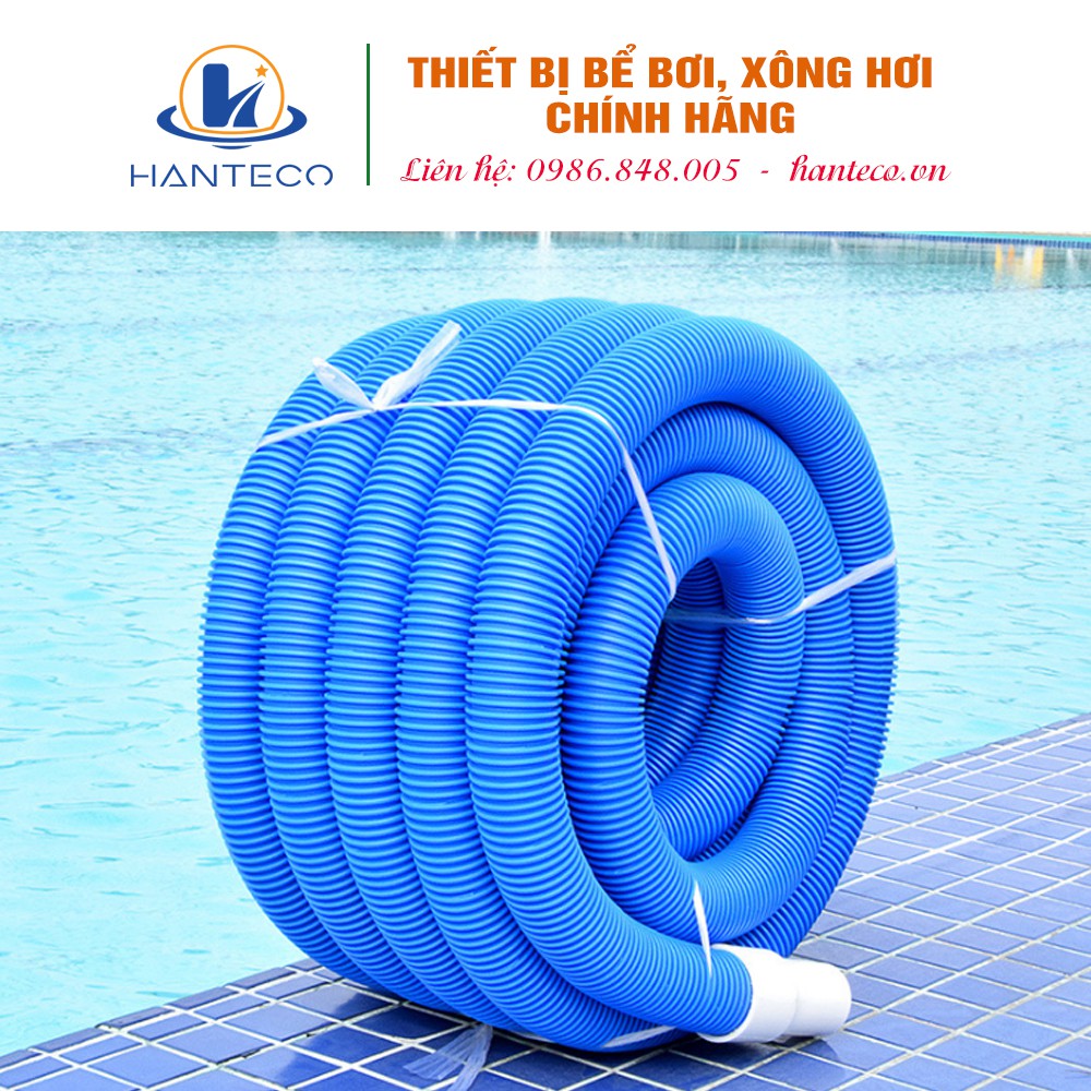 Ống mềm hút đáy bể bơi, hồ bơi 30m màu xanh dương