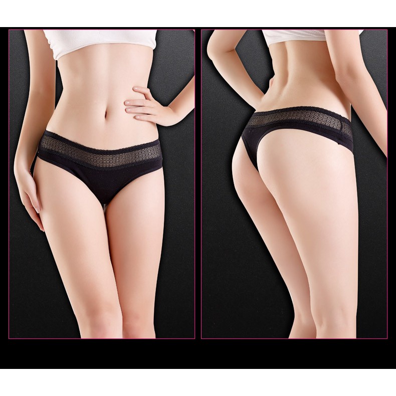 Quần lót lọt khe cotton cao cấp viền ren E1 | BigBuy360 - bigbuy360.vn