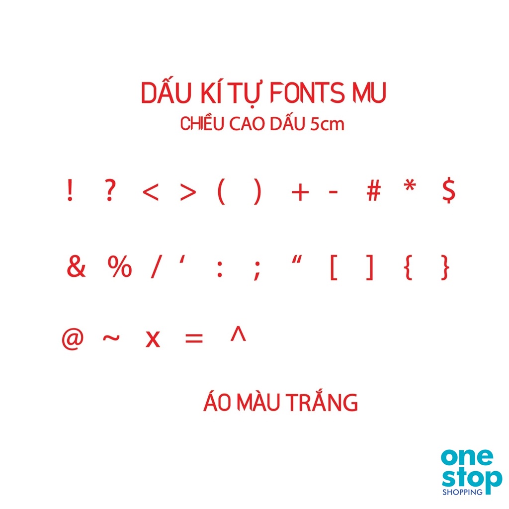 Dấu kí tự tên số bóng đá One shop