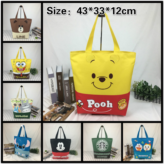 Túi tote Da PU Cỡ Lớn Họa Tiết Hoạt Hình Dễ Thương#604 KN3305