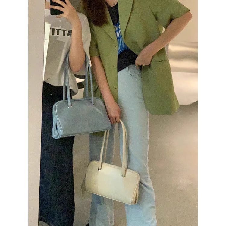 Túi xách đeo vai màu trơn cơ bản dễ phối đồ dành cho nữ