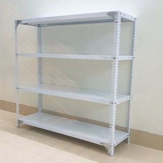 Kệ sắt v lỗ 4 tầng dài 120cm rộng 30cm cao 120cm màu TRẮNG - kệ sắt để đồ lắp ghép thông minh