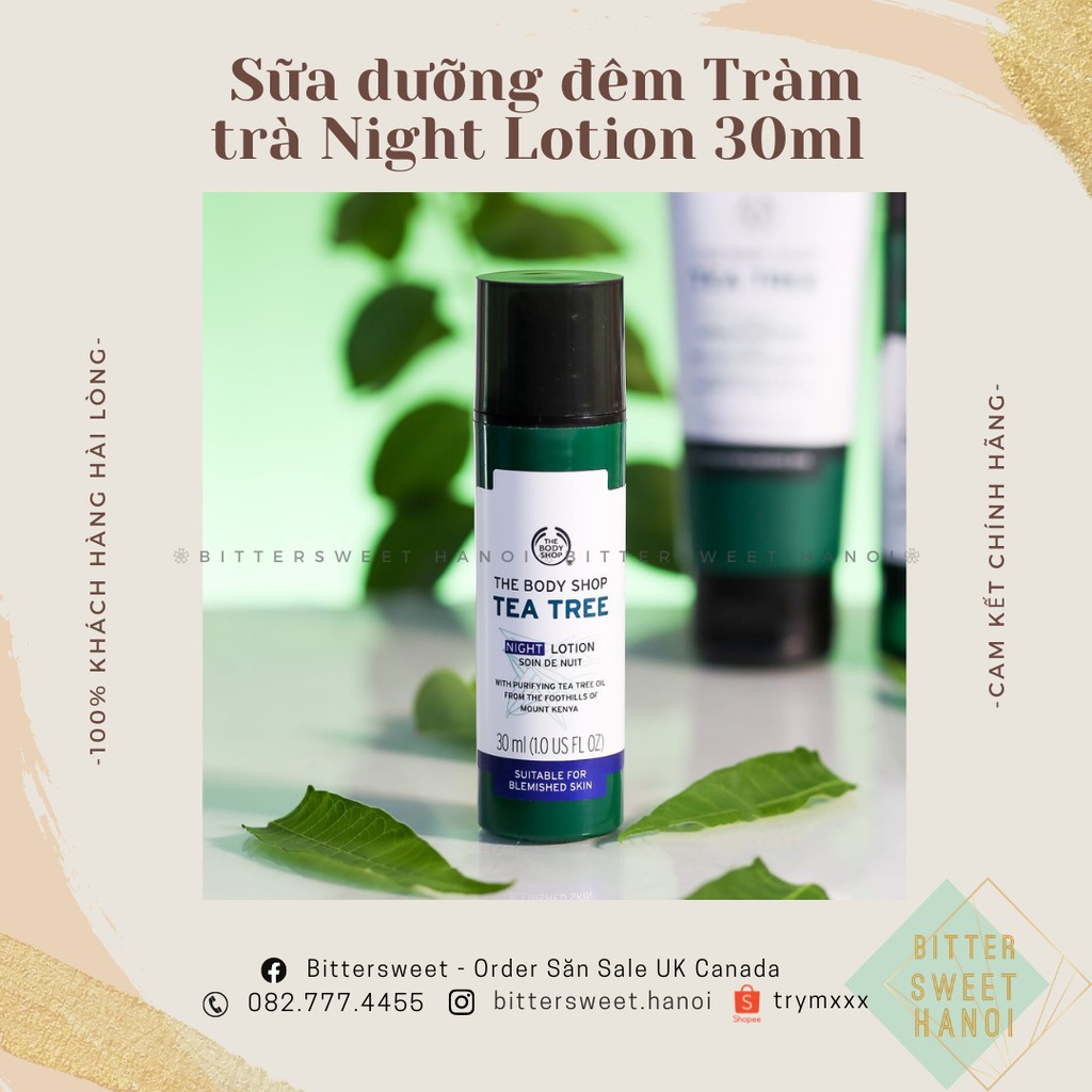 Kem dưỡng đêm cho da dầu Tràm trà THE BODY SHOP Tea Tree Night Lotion 30ml