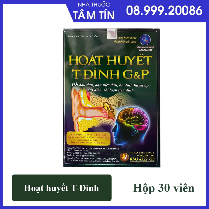 [CHÍNH HÃNG ] HOẠT HUYẾT T- ĐÌNH G&amp;P Y TẾ - HỖ TRỢ CÁC TRIỆU CHỨNG CỦA THIỂU NĂNG TUẦN HOÀN NÃO