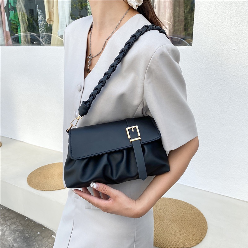 【Hàng Hot】Túi Xách Đeo Chéo nữ cao cấp, Women bagsDa tổng hợpHàn quốc kiểu xếp li, 3 màu có sẵn (8297)