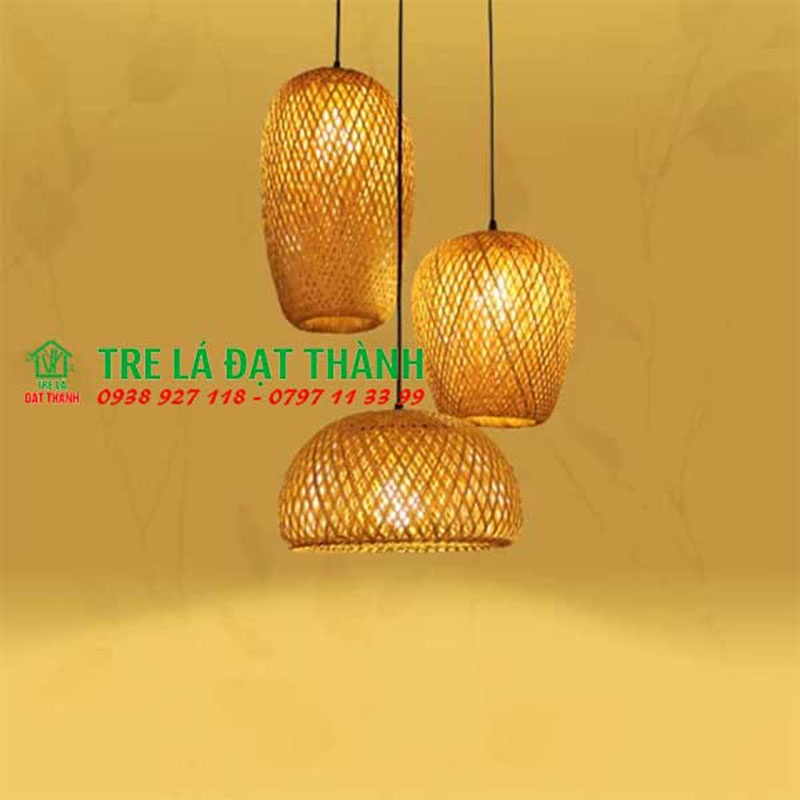 Chùm đèn tre trang trí,chao đèn đan tre thủ công trang trí quán caffe quán ăn nhà hàng