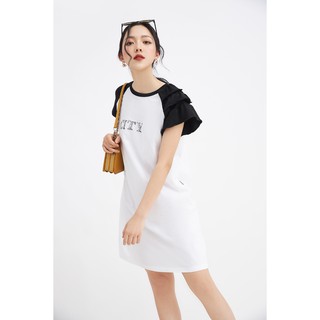 Đầm thun phối ta áo 20AGAIN DTW0545