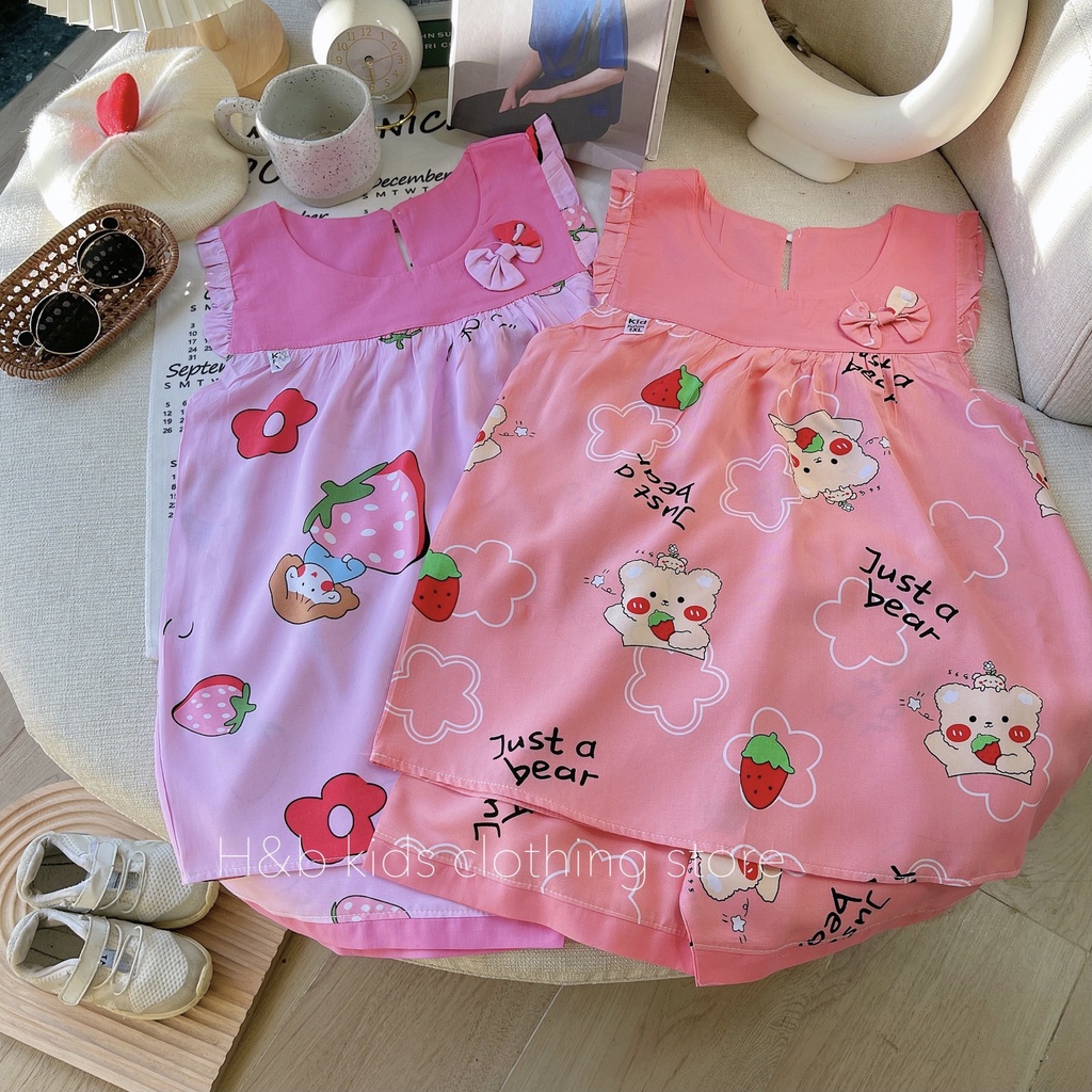 Bộ lanh lụa đẹp bé gái size đại 15-45kg❤️Bộ tole 2 da hàng thiết kế chất mềm mịn,ít nhăn, thấm mồ hôi tốt