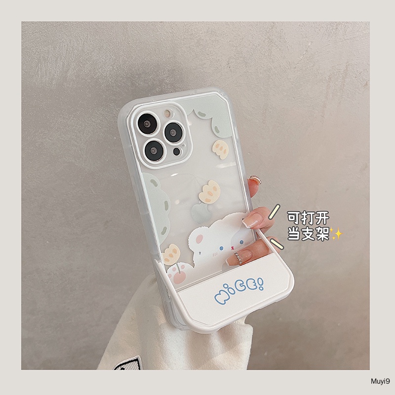 Ốp Điện Thoại Mềm Có Giá Đỡ Hình Gấu/Hoa Cho IPhone13promax 13Pro 12Promax I12 11Promax IX/XS MAX XR I13