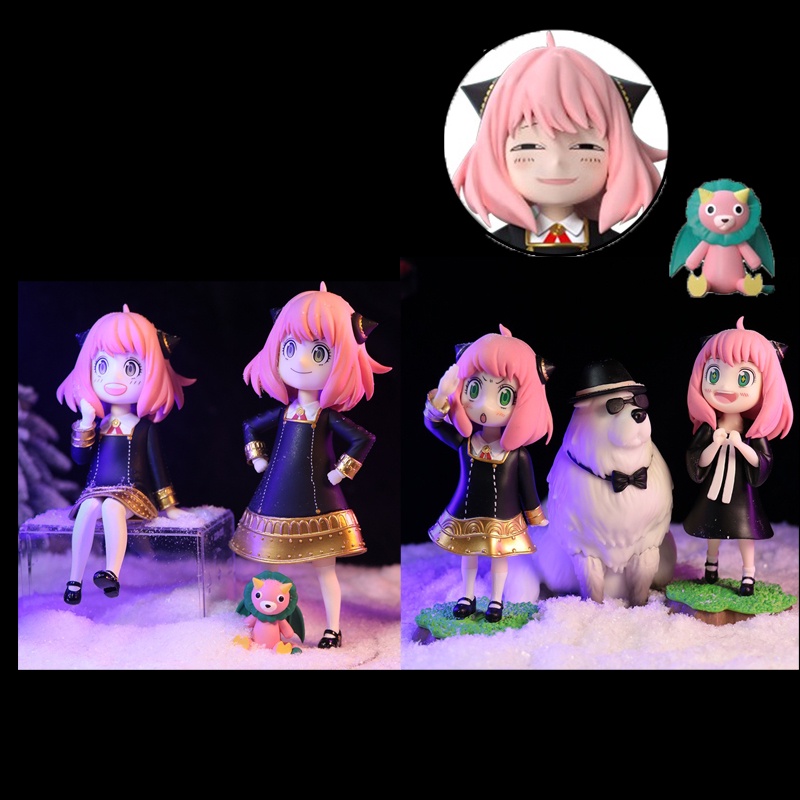 Mô Hình Nhân Vật Phim Anime Spy X Family 4 Kiểu Dáng Bằng PVC 2 Đầu Làm Quà Tặng Cho Bé