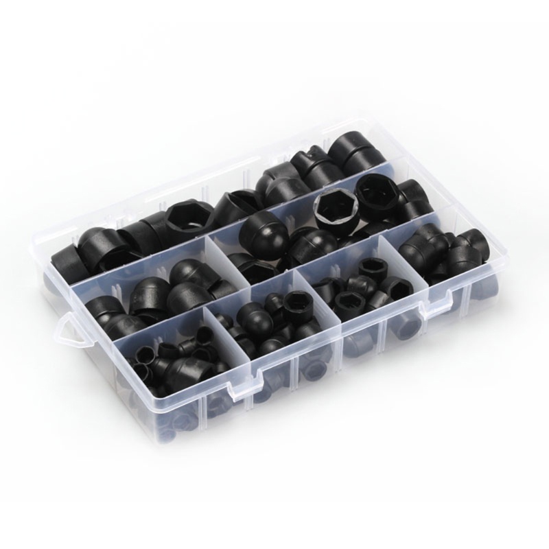 Bộ 145 Nắp Bu Lông Cao Su Hình Lục Giác M4 M5 M6 M8 M10 M12 Kèm Hộp Đựng