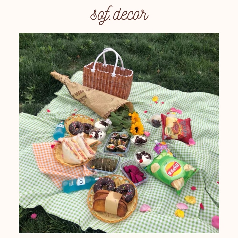 Thảm picnic dã ngoại, khăn trải bàn, vải chụp ảnh đa năng - Décor nhà Sò