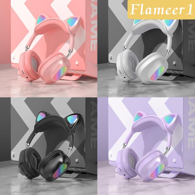 Tai Nghe Bluetooth 5.0 Tai Mèo Mềm Mại Chống Ồn Cho Nữ [Flameameer1]