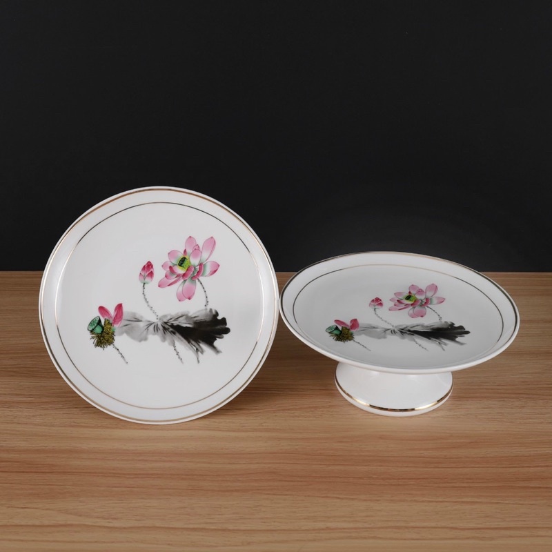 Set Đồ Thờ - Bộ Đồ Thờ Cúng Sứ Trắng in Hoa Sen cao cấp siêu đẹp