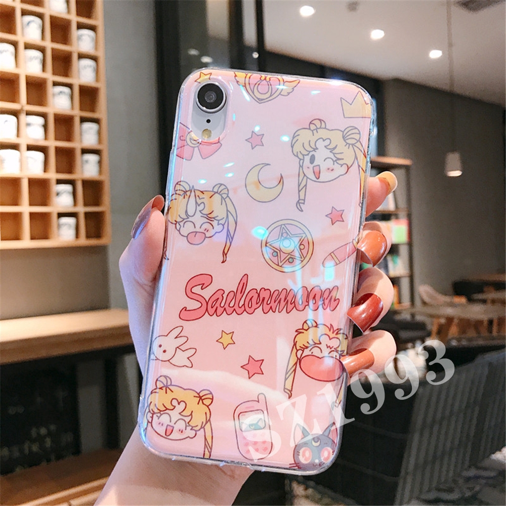 Ốp điện thoại họa tiết thủy thủ mặt trăng cho IPHONE X XS XR XSMAX 8 7 6 6S PLUS