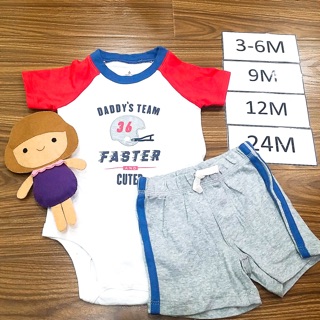 Set đồ bộ áo + quần bé trai hiệu Carter