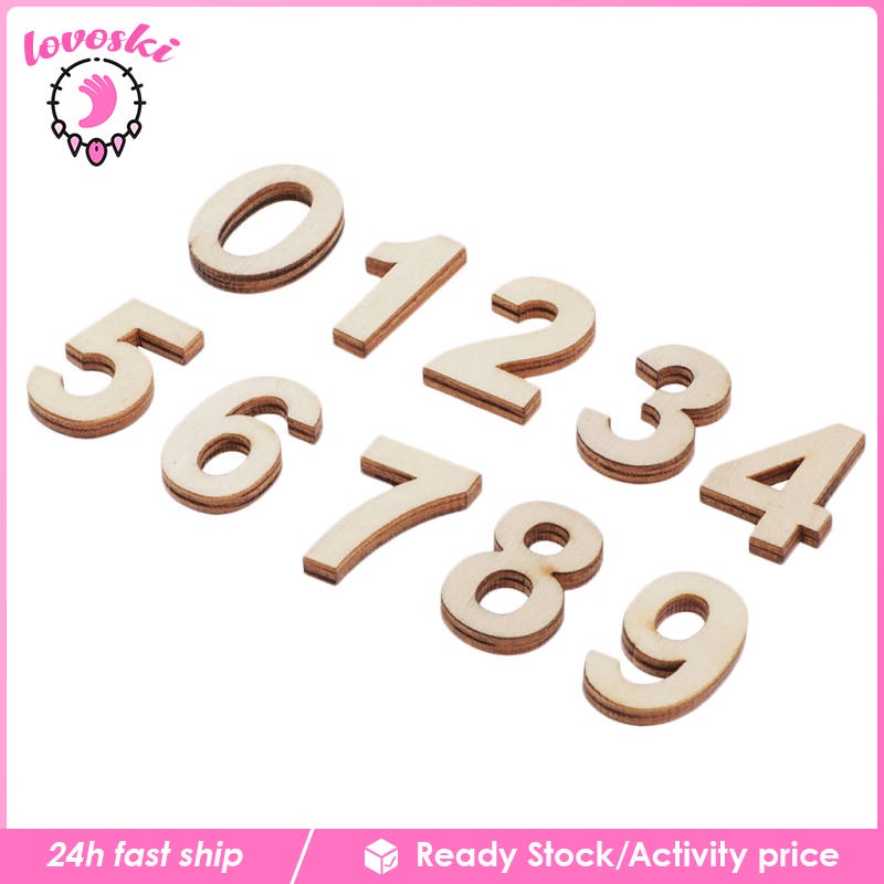 Set 50 Thẻ Chữ Số 0-9 Bằng Gỗ Trang Trí Nghệ Thuật DIY