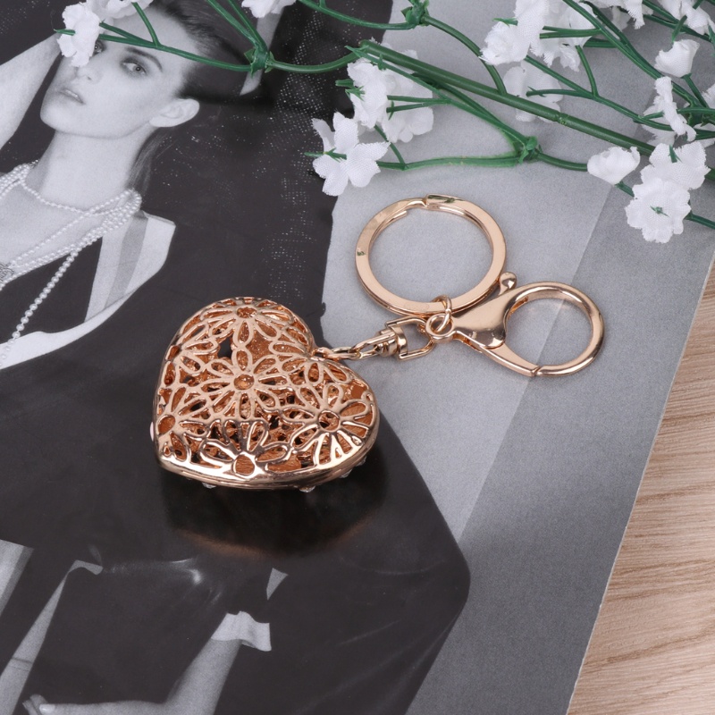 Móc Khóa Hình Trái Tim Đính Đá Phong Cách Thời Trang