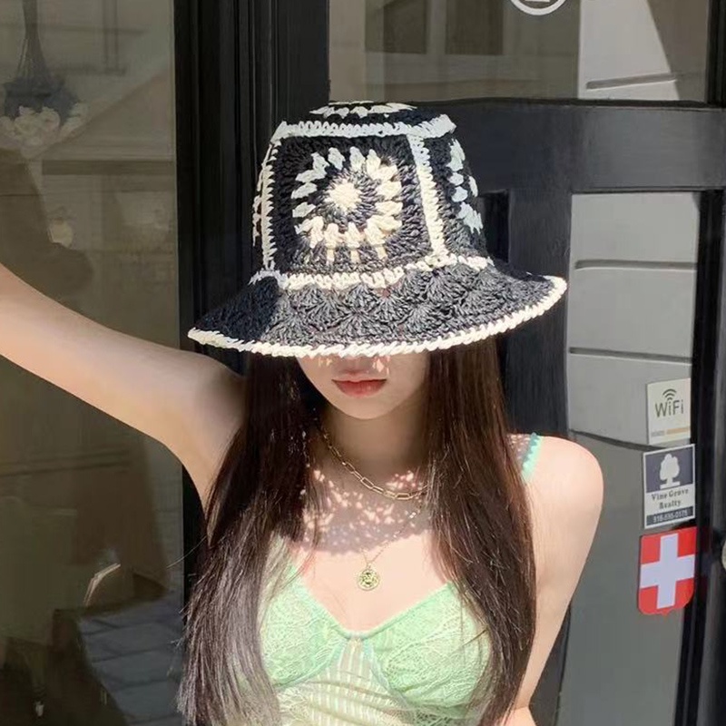 Nón Vành Đan Cói Họa Tiết Hoa Thời Trang Mùa Hè Cho Nữ