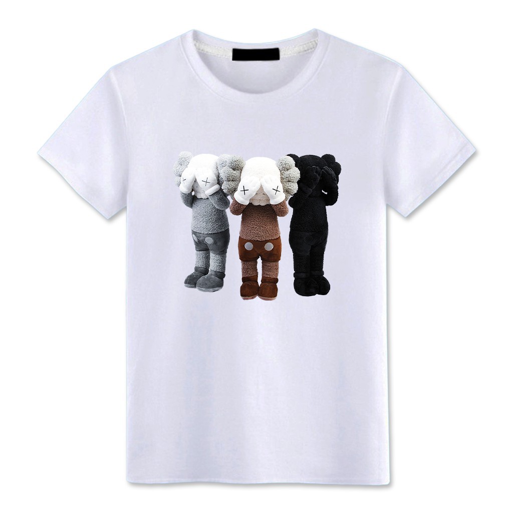 Áo thun unisex ngắn tay không cổ in hình KAWS thời trang - Bộ sưu tập áo phông unisex cá tính | BigBuy360 - bigbuy360.vn