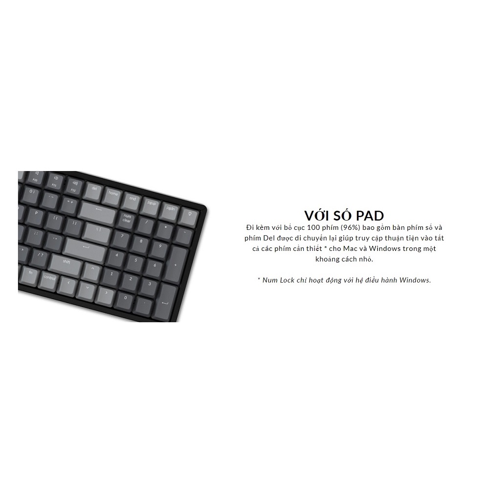 Bàn phím cơ không dây Keychron k4 led RGB  Blue Switch