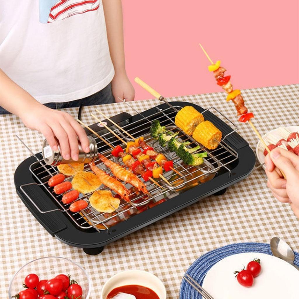 Bếp nướng điện không khói Chính Hãng ELECTRIC BARBECUE siêu bền bỉ và tiết kiệm điện, Tặng Kèm Khăn Lau Đa Năng Cao Cấp