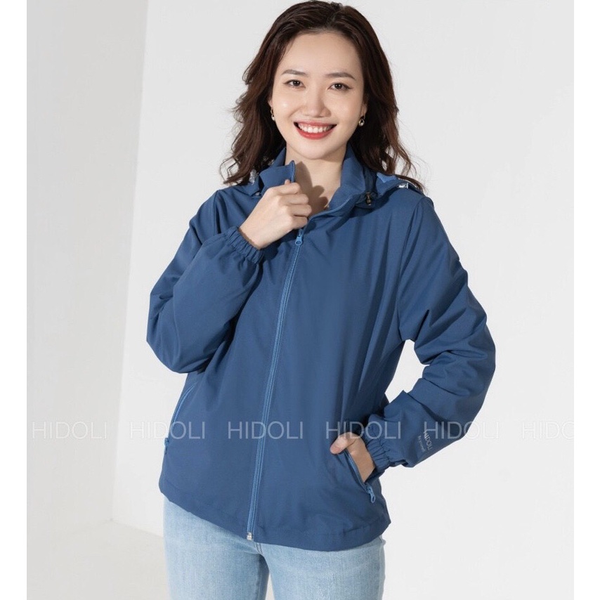 Áo khoác gió nữ, form rộng, áo khoác 2 lớp tráng bạc siêu chống nước, lót lưới, 2 túi khóa, có mũ thao rời hàng đẹp