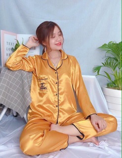 ( Freesize Lụa ) Đồ Bộ Pijama Phi Lụa thiêu - Tay Dài Quần Dài.