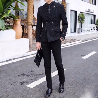 Vest Kẻ Đen 6 Nút