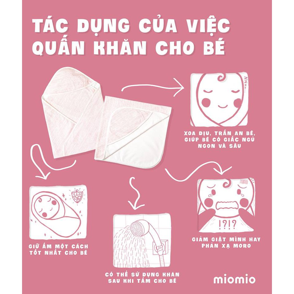 Tấm Quấn 2 Lớp Thu Đông MIOMIO, Họa Tiết: Thỏ, Sọc, Mèo, Mèo Mây Cho Bé Trai Bé Gái, Freesize, Vải Interlock Cotton