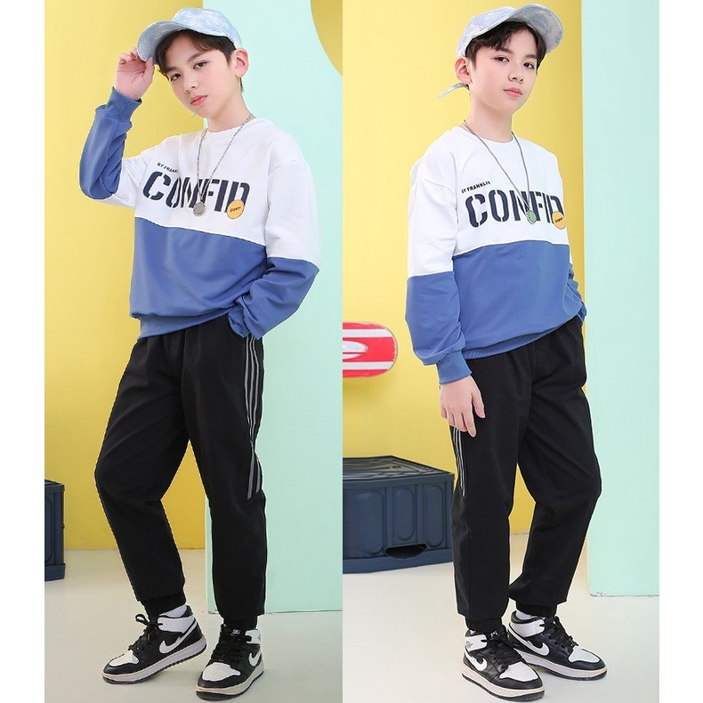 Bộ quần áo thu đông cho bé trai 14-45kg, set thu đông bé trai 4-14 tuổi VEGAS cá tính , vải nỉ da cá dày dặn.VEGAS79