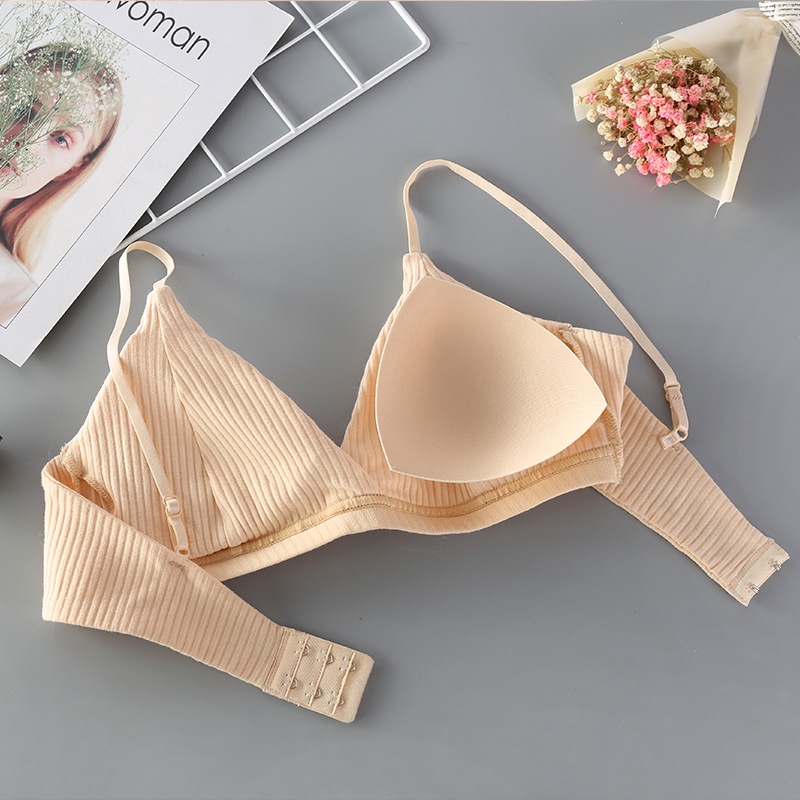 Áo lót ngực cotton thun co dãn siêu mát mùa hè NuciFera_AL12 với cup ngực tam giác trẻ trung