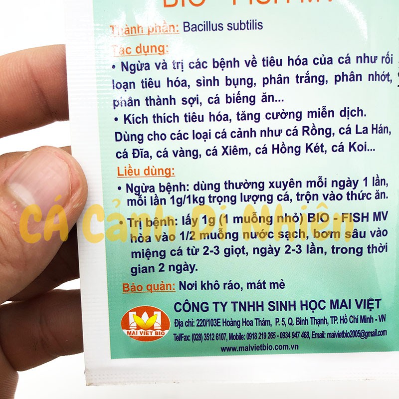 Men tiêu hóa Mai Việt Bio - Fish MV gói 10 gram cho cá cảnh