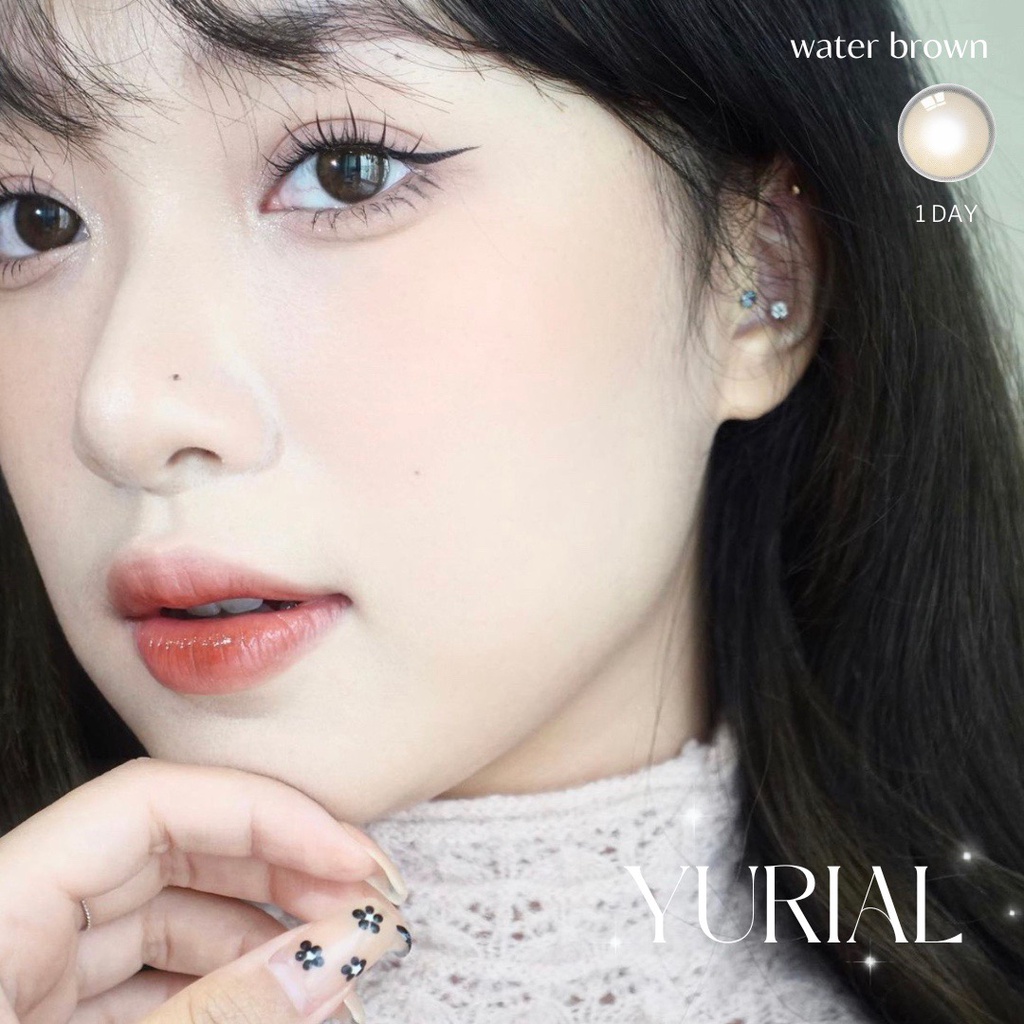 Kính áp tròng 1 NGÀY YURIAL WATER BROWN chính hãng IDOL LENS | Lens 1 ngày