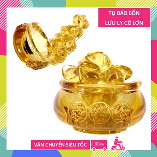 Tụ Bảo Bồn tài lộc, hủ vàng chiêu tài nạp lộc linh ứng - Bát 8cm + 40 thỏi vàng