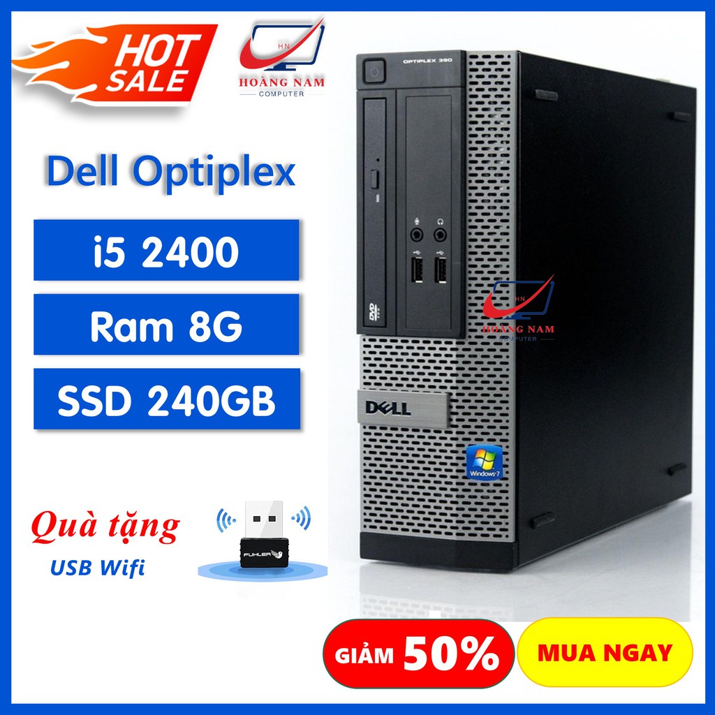 PC Đồng Bộ Dell i5 ⚡️Freeship⚡️ Cây Máy Tính Để Bàn - Dell Optiplex 390/790/990 (i5 2400/ram 8GB/SSD 240GB) - Có HDMI