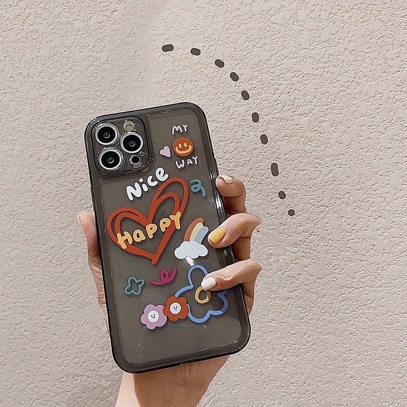 Ốp Điện Thoại Nhựa Trong Đen Tim - CAS2225