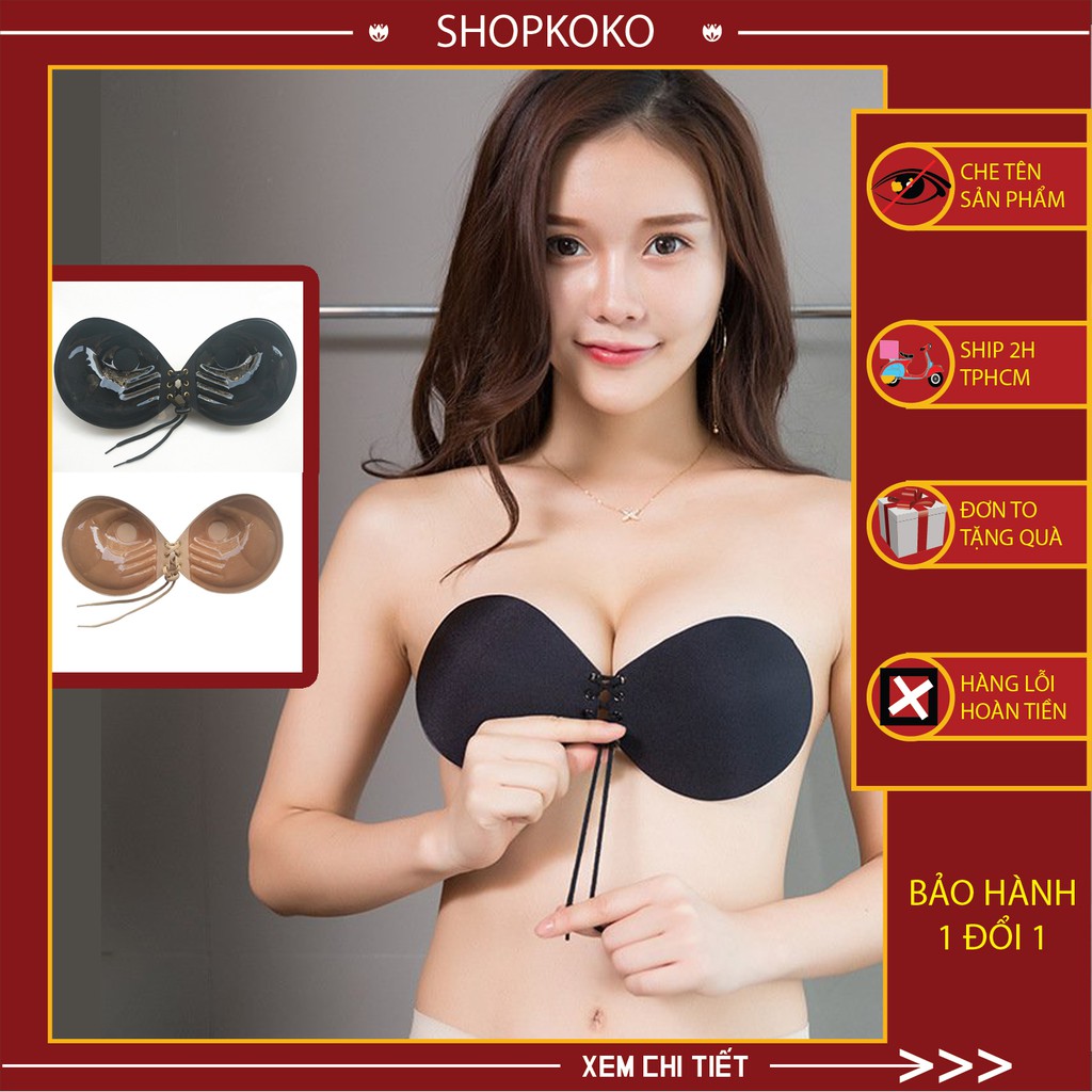 Áo Ngực Dán 🌷FREESHIP🌷 0128 Áo Bra Dán Nâng Đẩy Ngực Dạng Dây Rút Giữa Siêu Tiện Tợi