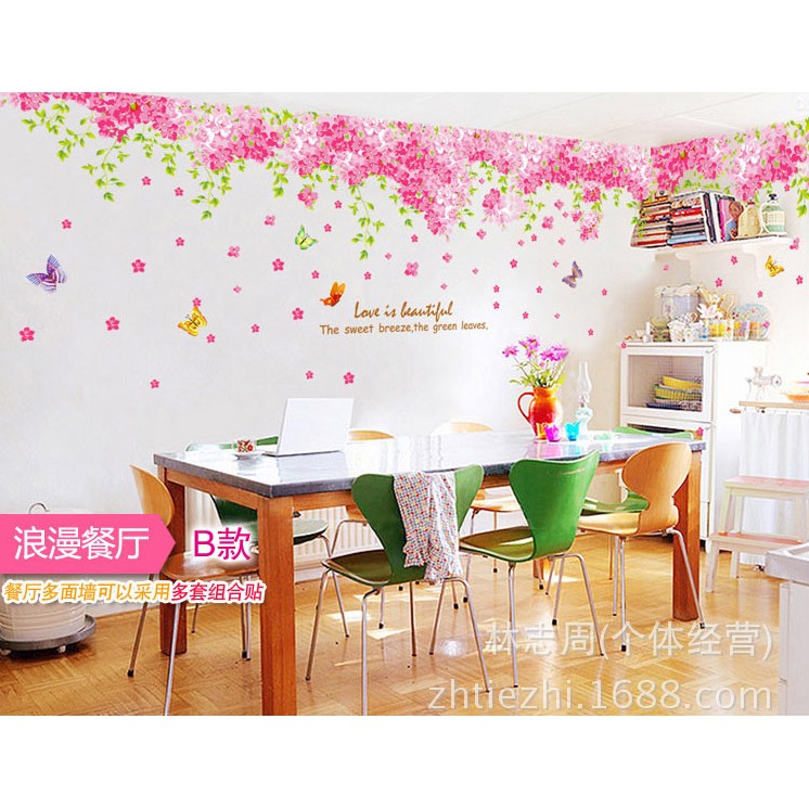 Tranh DECAL len trần hoa Đào